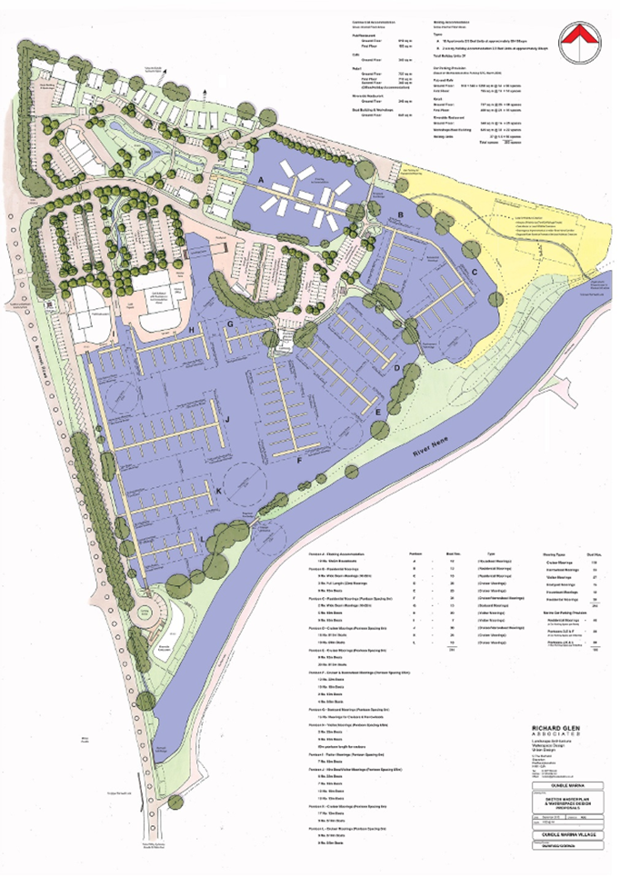 Plan drawing of Oundle Marina