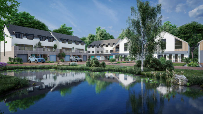 Asfordby Hill houses and lake